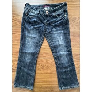 REFUGE 90s Y2K Jeans 8S Short Everyday Boot Low Rise Distressed Whiskered Casual